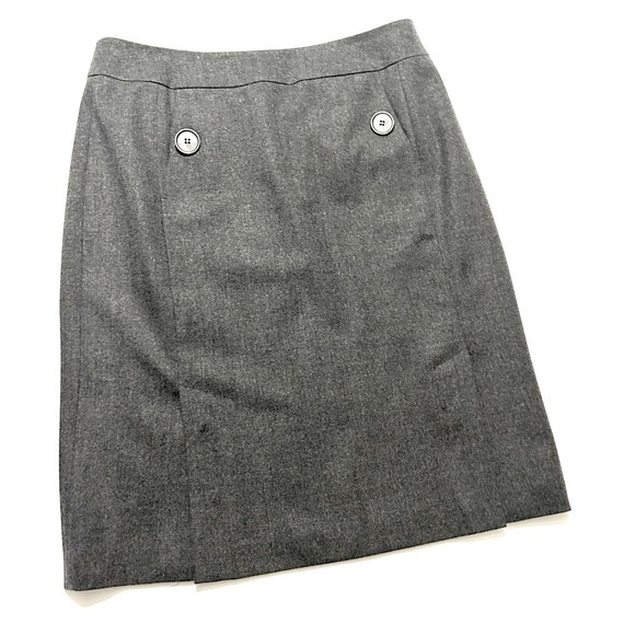 Talbots Stretch Fabric Grey Wool Pencil Skirt‎ - Picture 1 of 6
